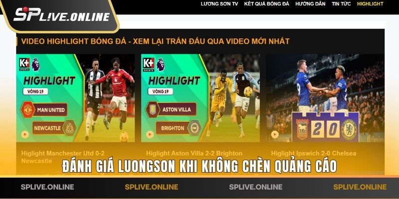 Đánh giá luongson khi không chèn quảng cáo